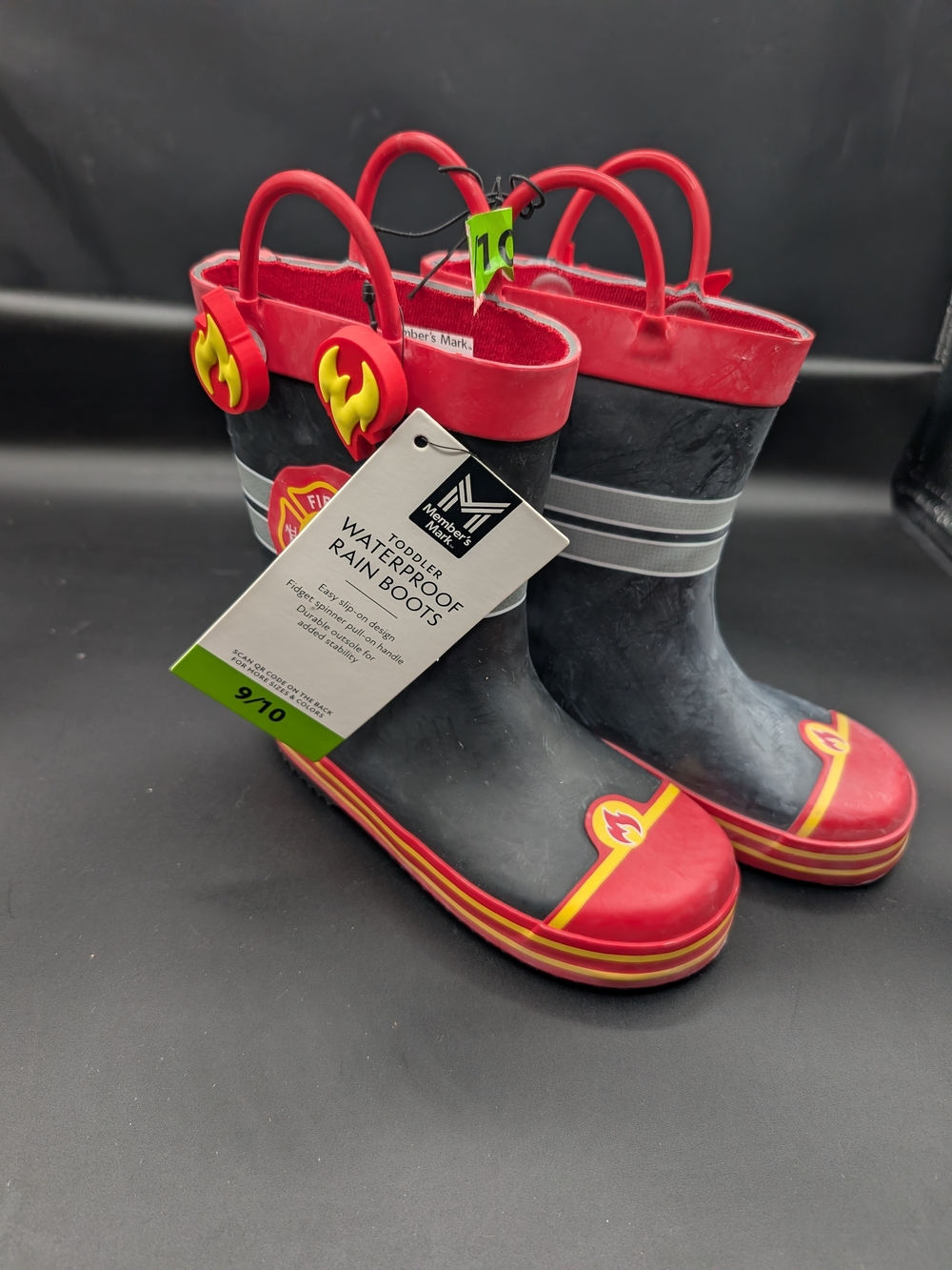 Kids Firefighter Rain Boots - Red and Black